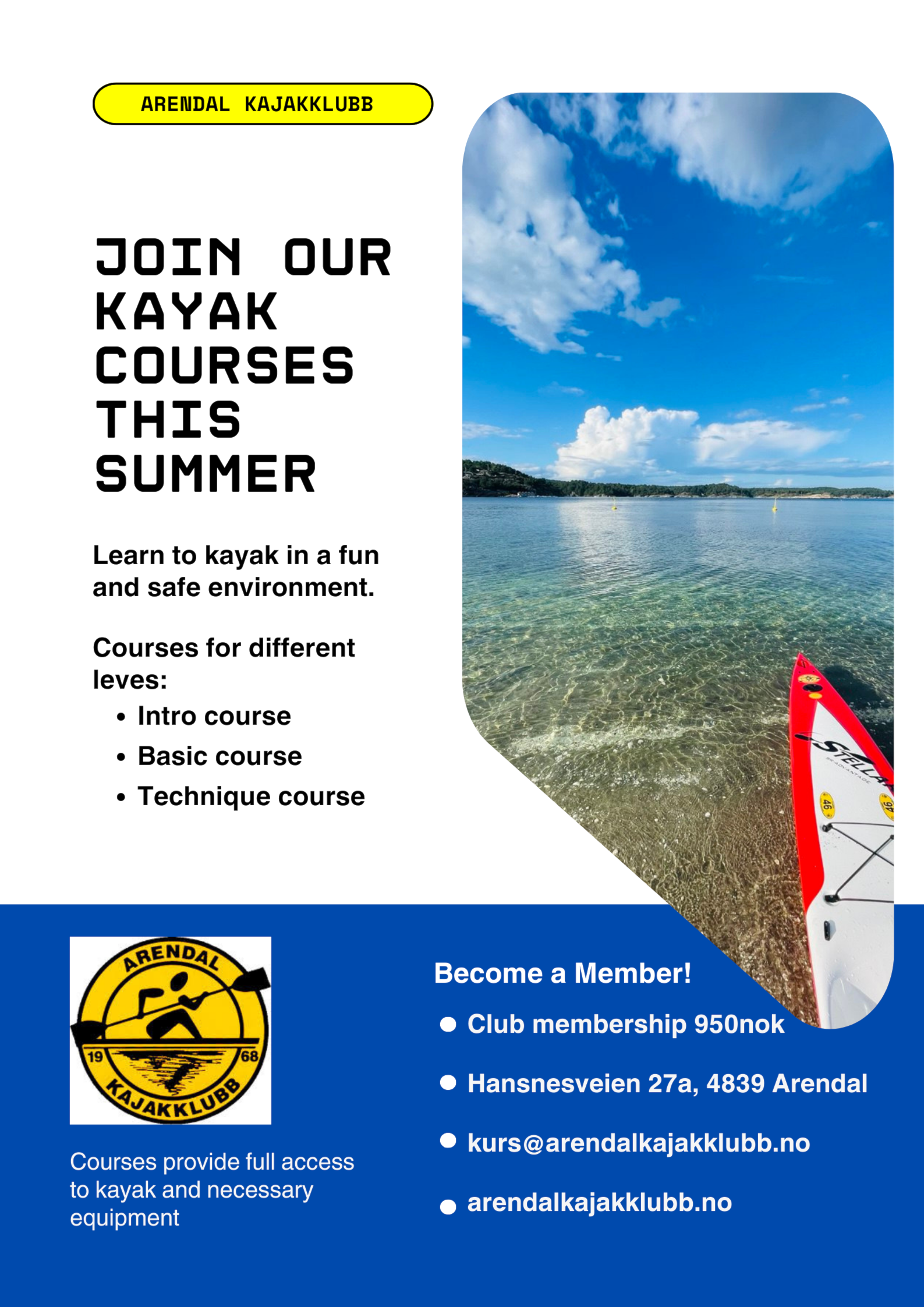 Join our Kayak courses this season!